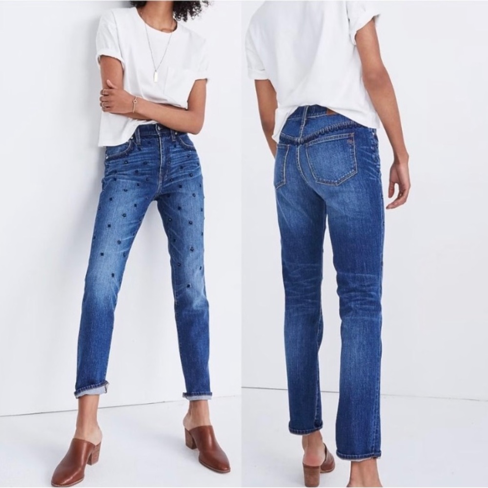 Madewell Women’s The High-Rise Slim Boyjean Beaded Edition Jeans Size 27